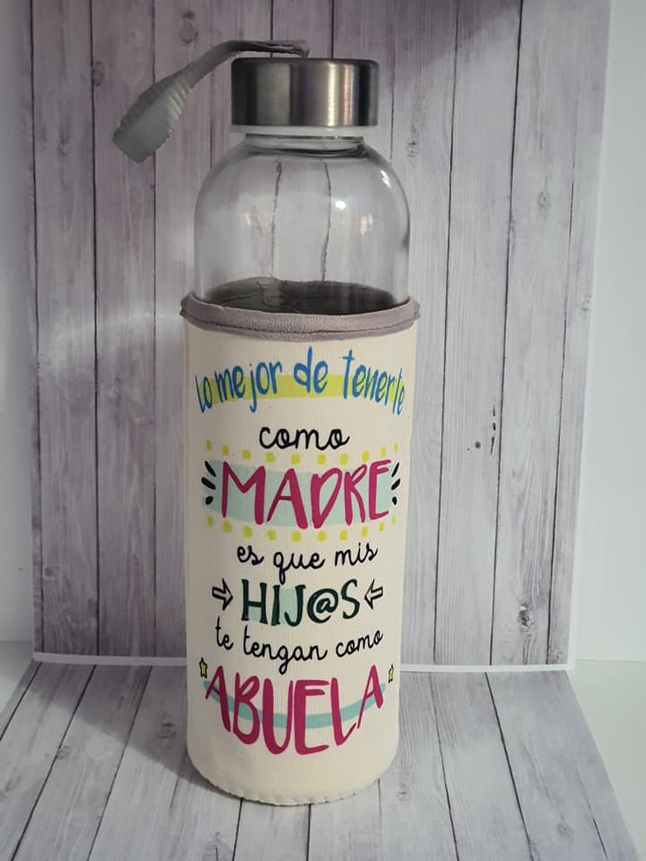 BOTELLA DE CRISTAL - Botellas de vidrio personalizadas reutilizables