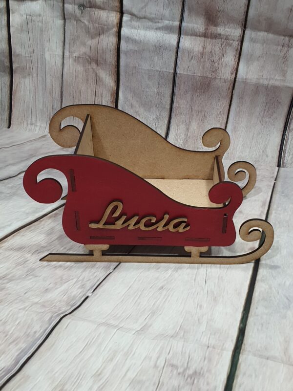 Trineo de madera con nombre personalizado - Imagen 1
