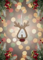 Adorno para árbol de navidad reno inicial